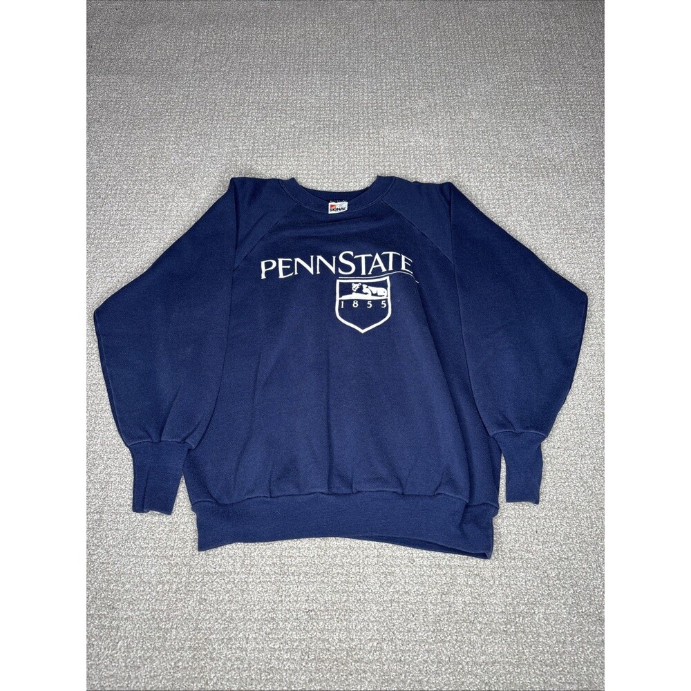 Vintage Signal Penn State Sweatshirt Mens Large Navy Blue USA 80s Crewneck 1855